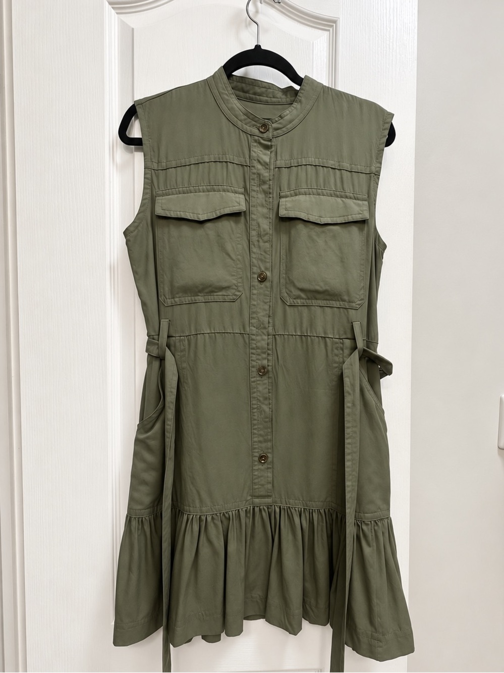 Banana Republic Olive Green Sleeveless Utility Dress